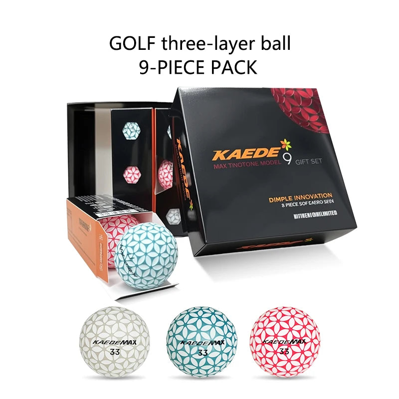 Women's Long Distance Three-Piece Golf Balls Set of 9