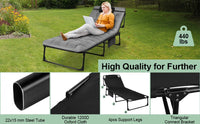 Portable Folding Camping Cot - 3-Position Adjustable Reclining Lounge Chair with Pillow, Outdoor Sleeping Bed (68cm Wide) - Buy online at  Vibe In Cart.