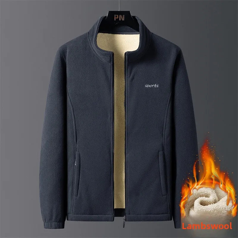 Winter Outdoor Fishing Leisure Windproof Thick Lamb Wool Jacket Comfortable Warm Breathable Men's Stand Up Collar Cotton Jacket - Buy online at  Vibe In Cart.