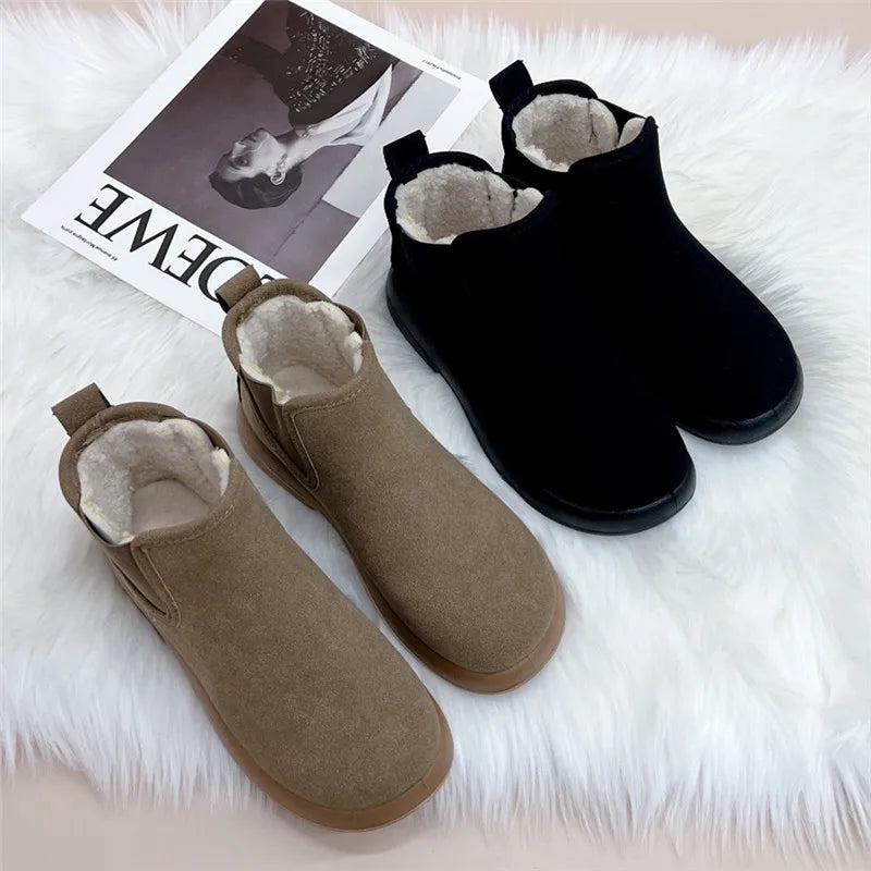 Crestar Winter Fur Snow Boots For Women Outdoor Warm Comfort Fuzzy Cotton Shoes Fashion Plush Ladies Boots Fluffy House Slippers - Buy online at  Vibe In Cart.