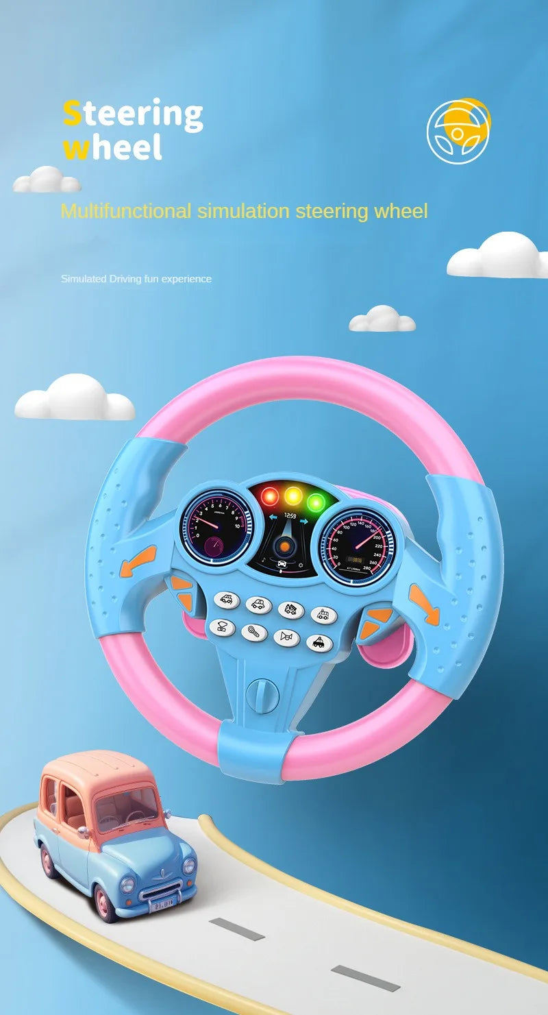 Educational Infant Steering Wheel Toy with Flashing Lights and Sounds