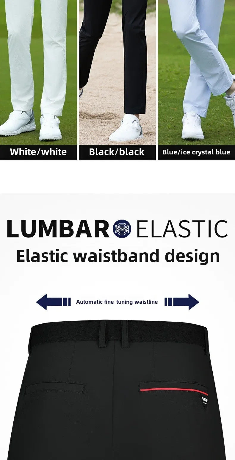 PGM Men's Golf Pants Summer Waterproof Antibacterial Elastic Waistband Sports Pants KUZ182 - Buy online at  Vibe In Cart.