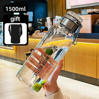 2L Large Capacity Transparent Glass Water Bottle Portable Leakproof