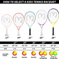 INSUM Kids Tennis Racket 17/19/21/23/25 Inches with Cover Bag Lightweight Aluminium Alloy Racquet for Children - Buy online at  Vibe In Cart.