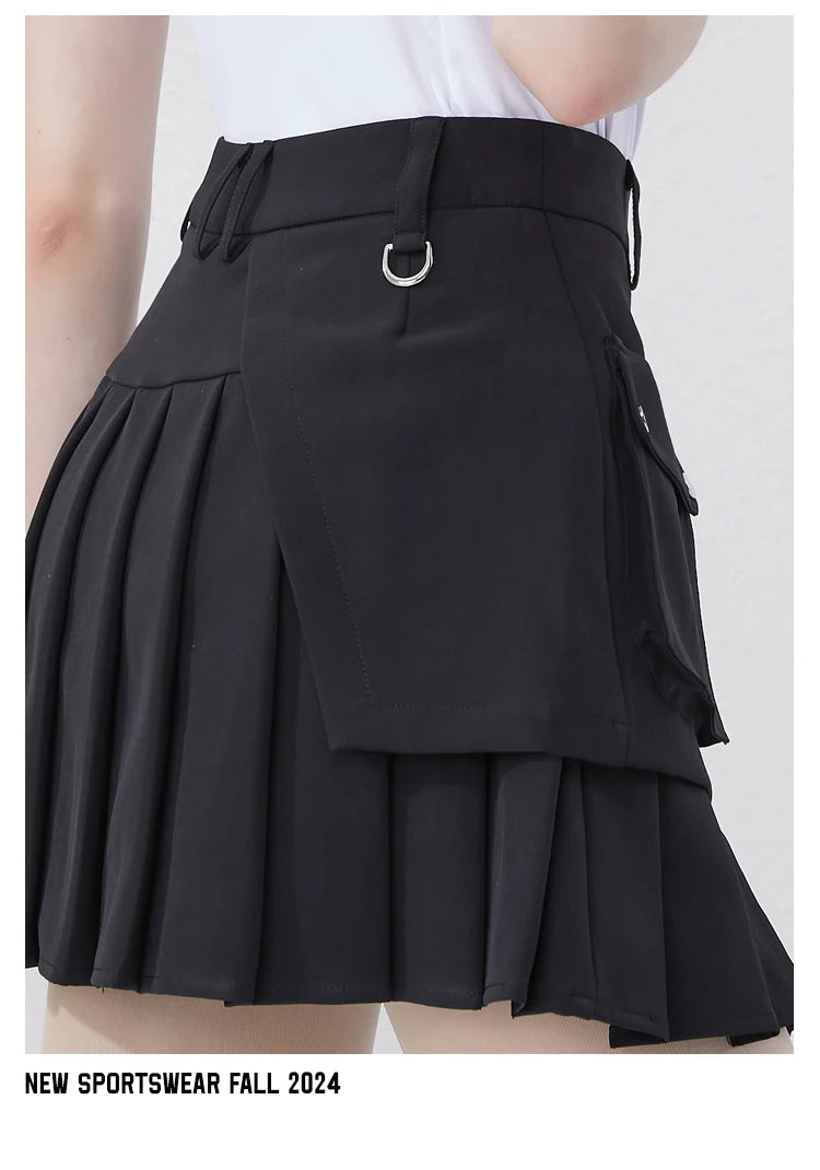 Golfist Golf New Style Short Pleated Skirt High Waist Asymmetrical Casual Gym Tennis Loose Mini Skirt With Shorts Golf Clothes