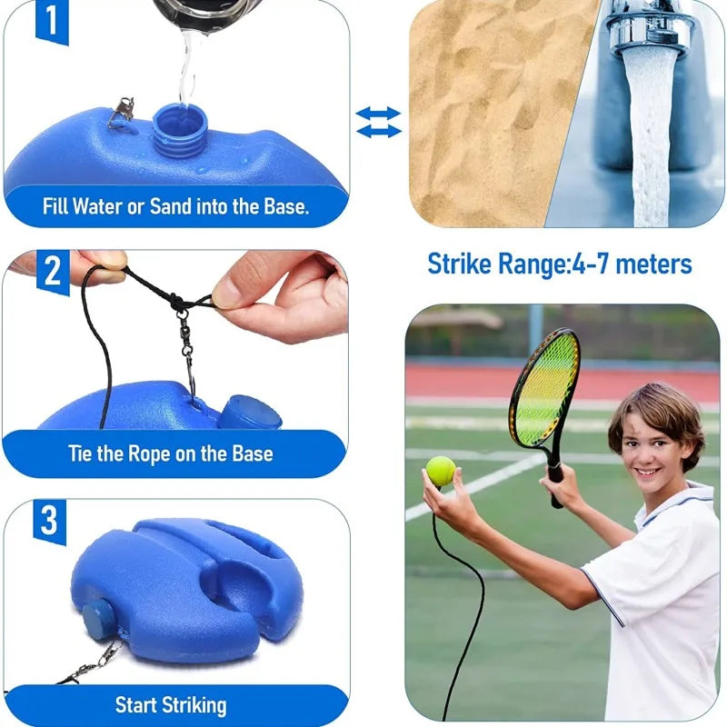 1set Improve Your Tennis Skills Anywhere With Rebound Balls And Elastic Rope Base - Perfect For Indoor And Outdoor Training - Buy online at  Vibe In Cart.