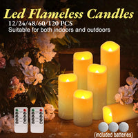 12-120PCS Wedding LED Candles Flickering Decor Flameless Candles Battery Operated with Remote Control Tealight Dinner Home Party - Buy online at  Vibe In Cart.