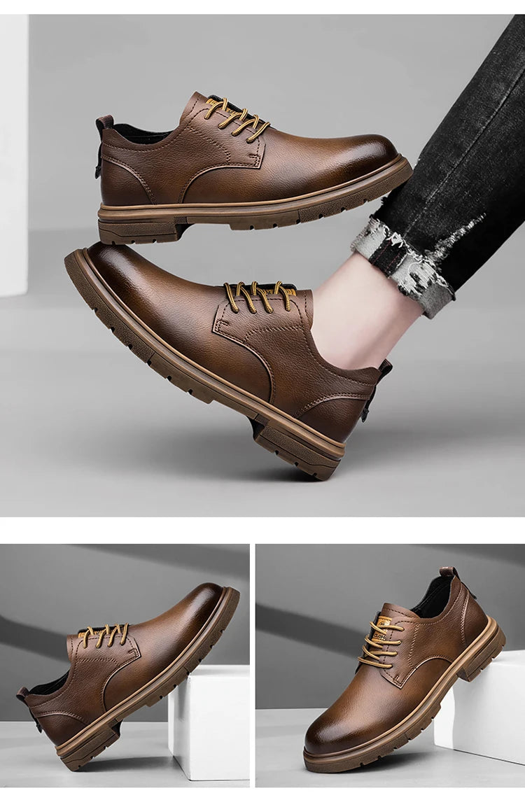 52/2000  CLOHOO handmade men's shoes business casual leather shoes breathable soft sole comfortable classic lace-up men's shoes - Buy online at  Vibe In Cart.