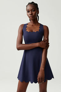 Women's Solid Color Nylon Lycra Yoga Tennis Dress, Above Knee Length