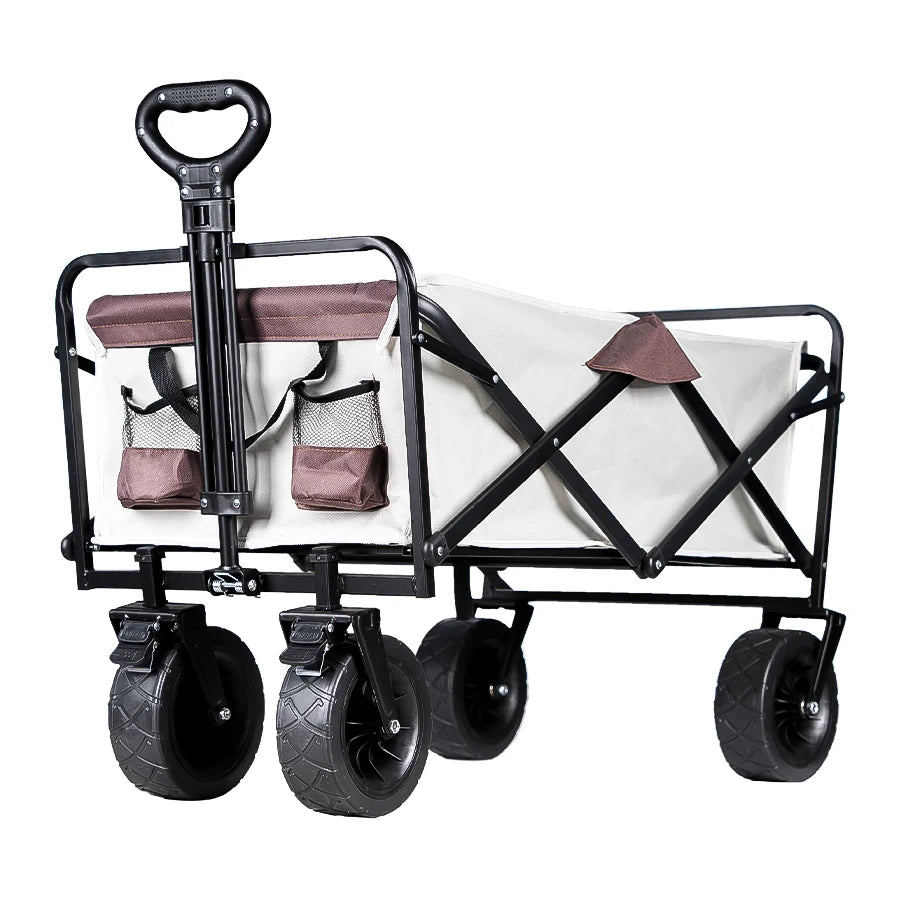 Collapsible Folding Utility Beach Wagon Cart Heavy Duty Large Capacity Fold Wagon Outdoor Trolley Portable Camping Cart Table - Buy online at  Vibe In Cart.