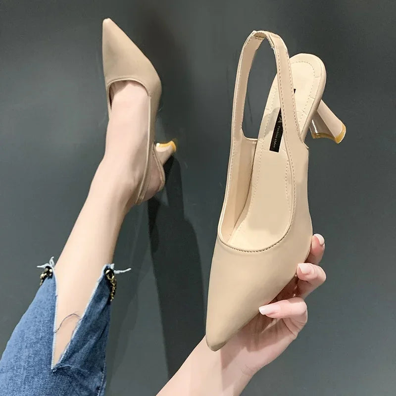 Summer Fashion New Pointed Toe Stiletto Heel Shallow Mouth Breathable PU Comfortable and Elegant Women's Shoes Sexy Sandals - Buy online at  Vibe In Cart.