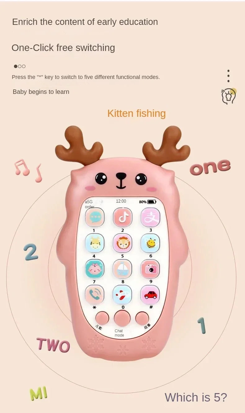 Baby Phone Toys Bilingual Telephone Teether Music Voice Toy Early Educational Learning Machine Electronic Children Gift Baby Toy