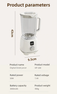 Multifunctional Electric Juicer with 10 Blades and 3000mAh Battery