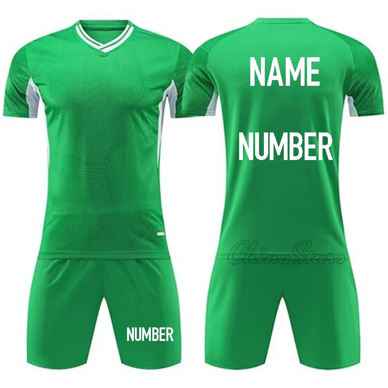 Unisex Short Sleeve Quick Dry Polyester Soccer Jersey Set