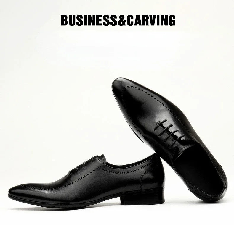 Italian Handmade Men's Oxford Shoes Real Calf Leather Black Brown Classic Brogue Business Wedding Dress Shoes For Men 2025 New - Buy online at  Vibe In Cart.