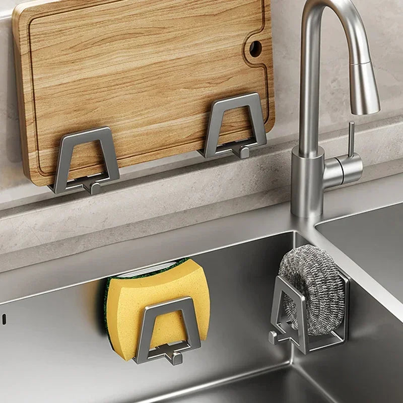 4/1pcs Stainless Steel Sponge Holder Self Adhesive Sink Drain Drying Sponges Racks Shelf Kitchen Storage Wall Holders Organizer - Buy online at  Vibe In Cart.