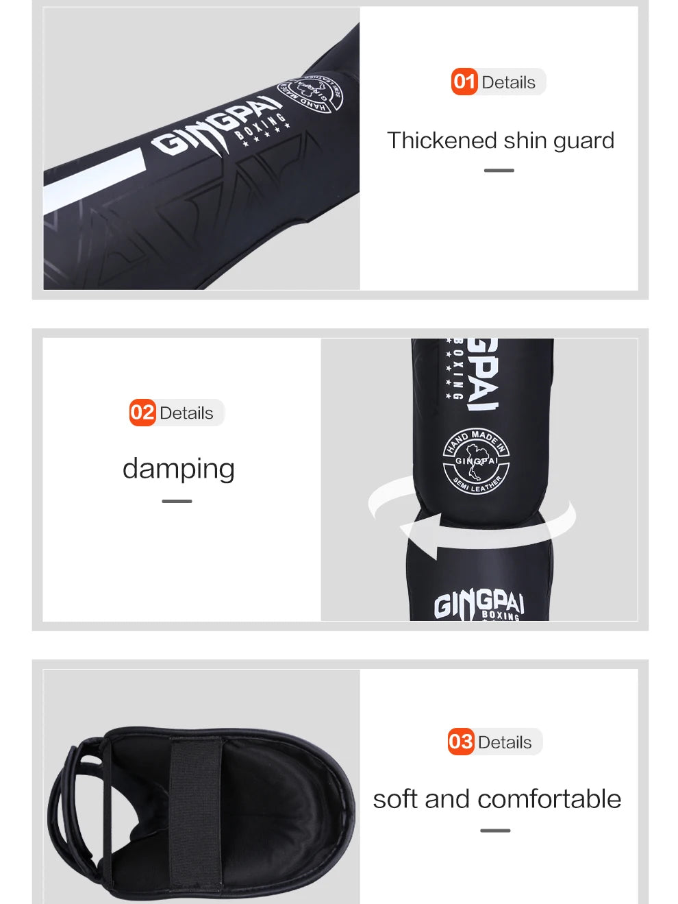 High-Quality PU Leather Boxing Shin Guards Ankle Support Protector MMA Muay Thai Training Leg Warmers Light Kicking Shin Pads - Buy online at  Vibe In Cart.