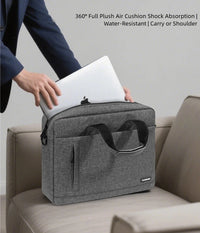 Unisex Zipper Canvas Laptop Briefcase for 13.3-17 Inch Laptops