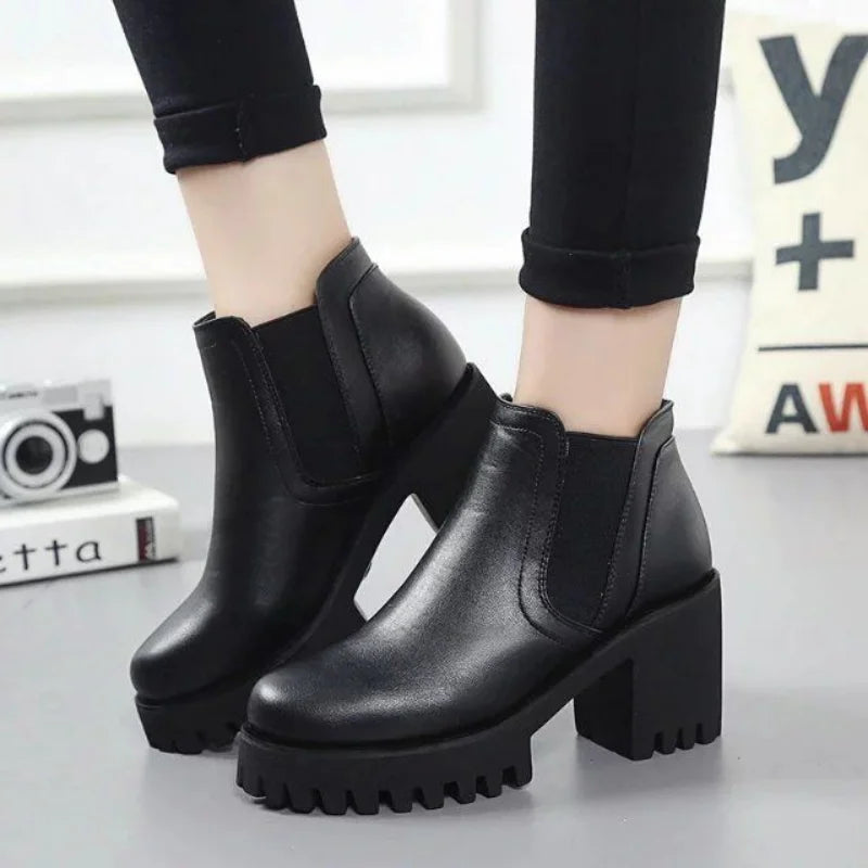 New in Women Boots Comfortable and Elegant Genuine Leather Hot Fur Shoes Woman Winter 2025 Chelsea Autumn Black Fashion Booties - Buy online at  Vibe In Cart.