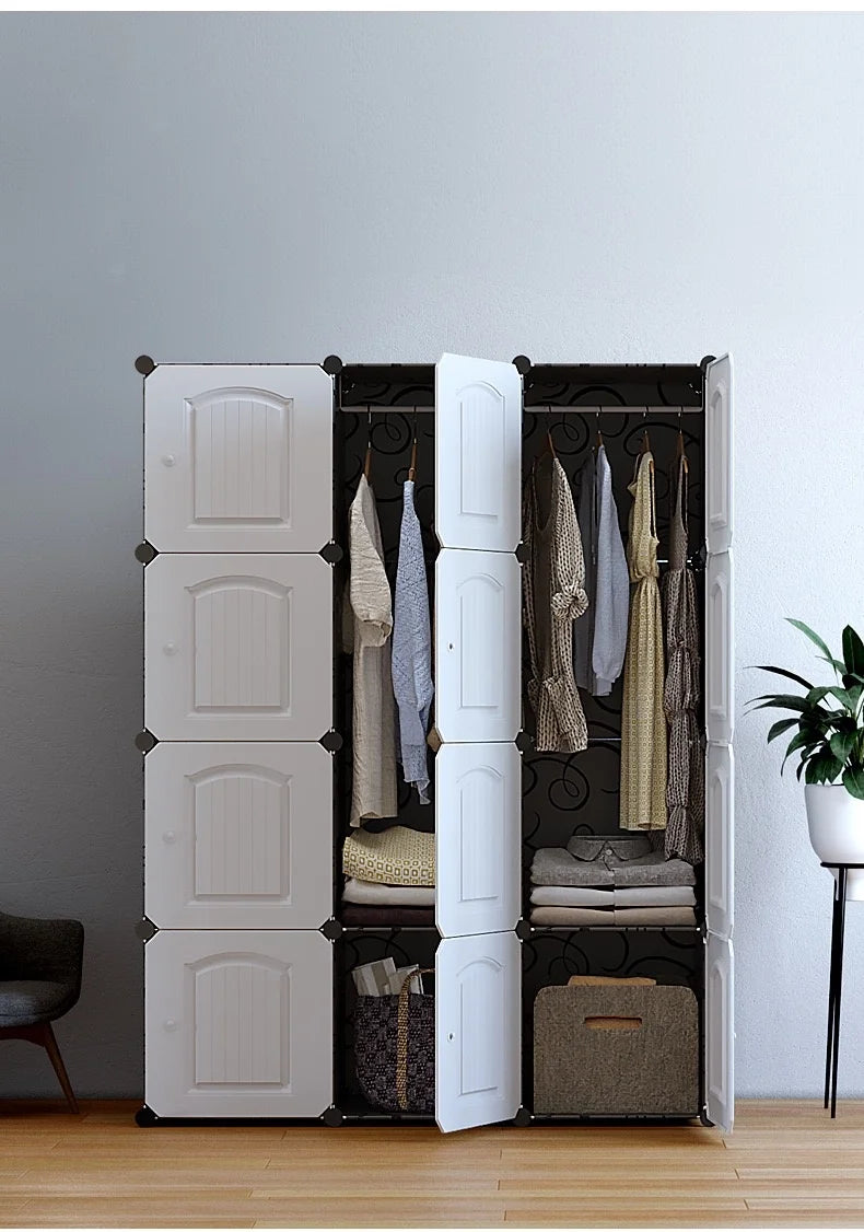 1pc/New Wardrobe Simple Cloth Wardrobe Clothes Storage Cabinet Rental House Plastic Assembly Dormitory Fabric Wardrobe Cabinet - Buy online at  Vibe In Cart.