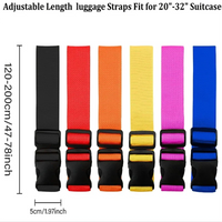 Adjustable Nylon Luggage Strap 100-200cm Length 5cm Width