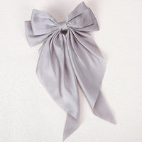 Polyester Chiffon Alloy Hair Barrettes for Girls with Big Bow