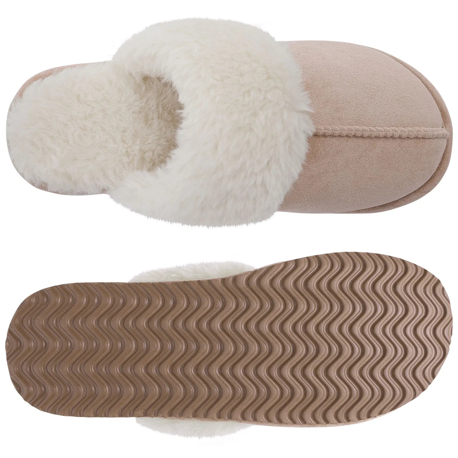 Women's Warm Plush Fuzzy Indoor Slippers with Faux Fur