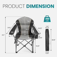 JHK Heavy Duty Camping Chair 450lbs Capacity Portable Folding Chair with Cup Holder Sturdy Steel Frame Outdoor Chair for Camping - Buy online at  Vibe In Cart.