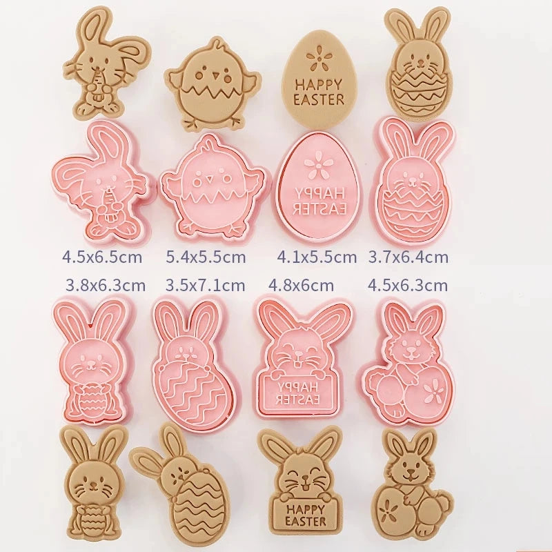 8 Pcs/set Cookie Cutters Plastic 3D Cute Cartoon Pressable Biscuit Mold Cookie Stamp Kitchen Baking Pastry Bakeware - Buy online at  Vibe In Cart.