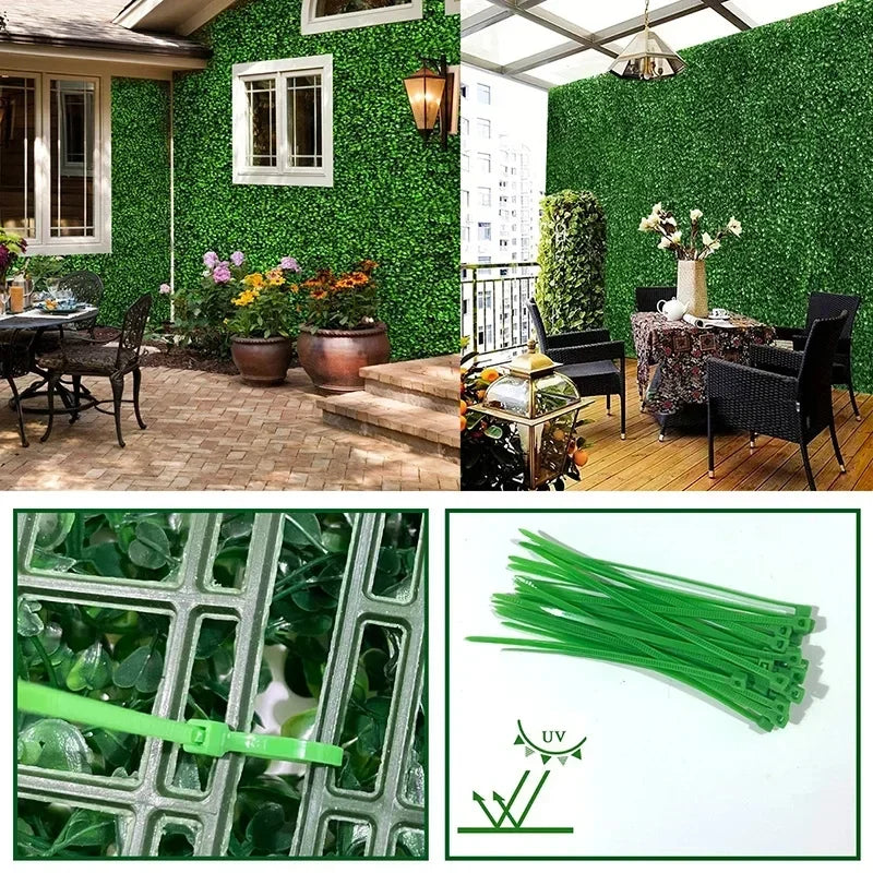 10pcs Artificial Plants Grass Wall Panel Boxwood Hedge Greenery UV Protection Green Decor Privacy Fence Backyard Screen Wedding - Buy online at  Vibe In Cart.