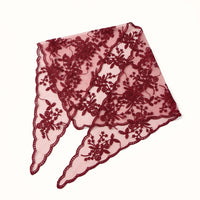 Adult Women's Triangular Lace Polyester Hair Scarf Accessory