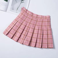 Pleated Skirt For Women 2023 Summer Grey Plaid  A-Line High Waist Mini Faldas Korean Style College Style Girl Black Short Skirts - Buy online at  Vibe In Cart.