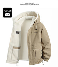 Reversible Winter Lamb  Fleece Hooded Jacket Streetwear Men Women Reversible Cotton Jackets Casual Zipper Thick Warm Coat - Buy online at  Vibe In Cart.