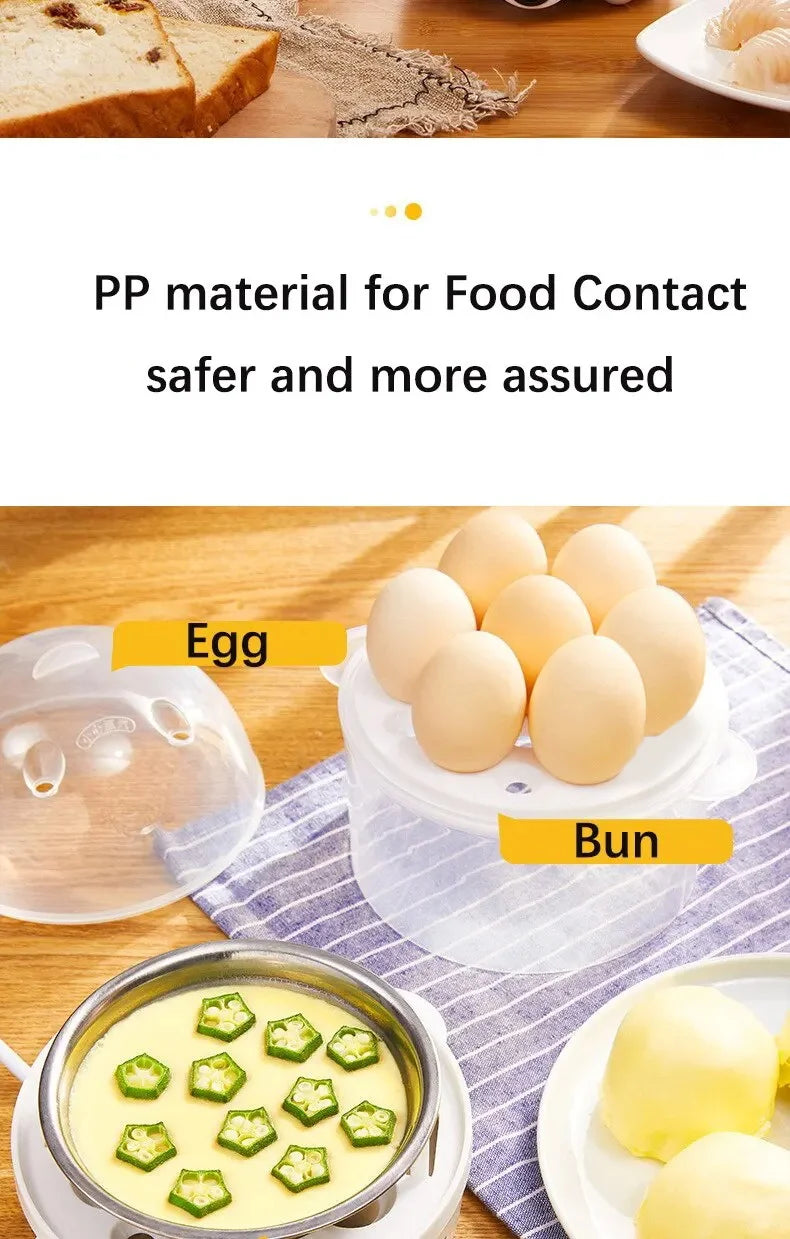 Egg Cooker Multifunctional Electric Egg Boiler Double Layers Egg Cooker Mini Steamer Poacher Kitchen Cooking Breakfast Machine - Buy online at  Vibe In Cart.