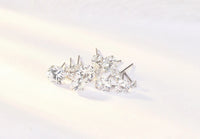 Crystal Zircon Real 925 Sterling Silver Earrings Channel  Cubic Zirconia Silver Stud Earrings for Women Sterling Silver Jewelry - Buy online at  Vibe In Cart.