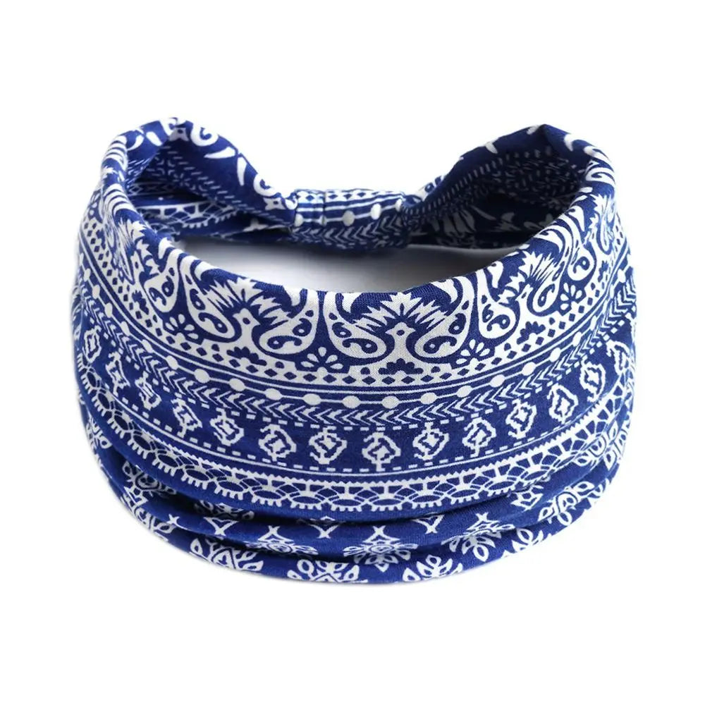 Bohemia Print Wide Headbands New Vintage Elastic Knot Turban Headwrap for Women Girls Soft Print Yoga Bandana Hair Accessories - Buy online at  Vibe In Cart.