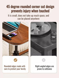 Adjustable Height Rotating Foldable Coffee Table with Storage