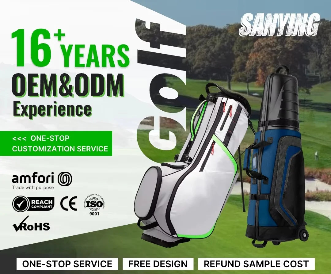 Customized Logo Lightweight Polyurethane Leather Golf Bag Black and Grey Waterproof Wear Resistant Portable Golf Bag - Buy online at  Vibe In Cart.