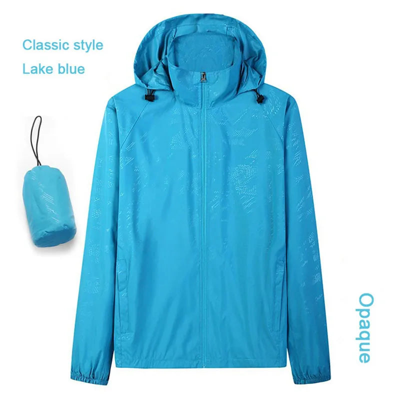 Hooded UV Waterproof Nylon Golf Jacket Unisex Foldable
