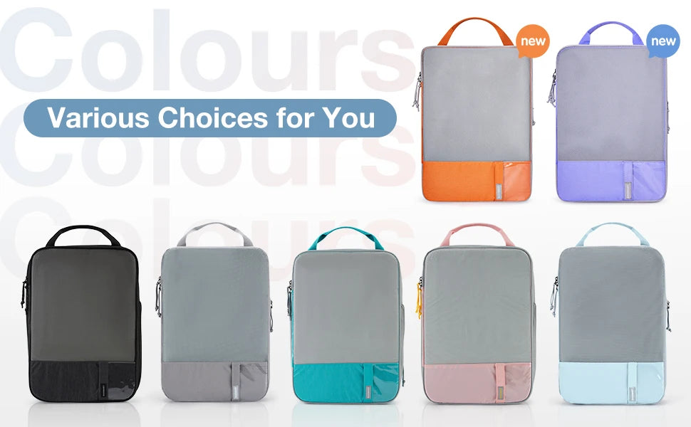 Polyester Packing Cubes Set of 6 for Travel Compression Storage