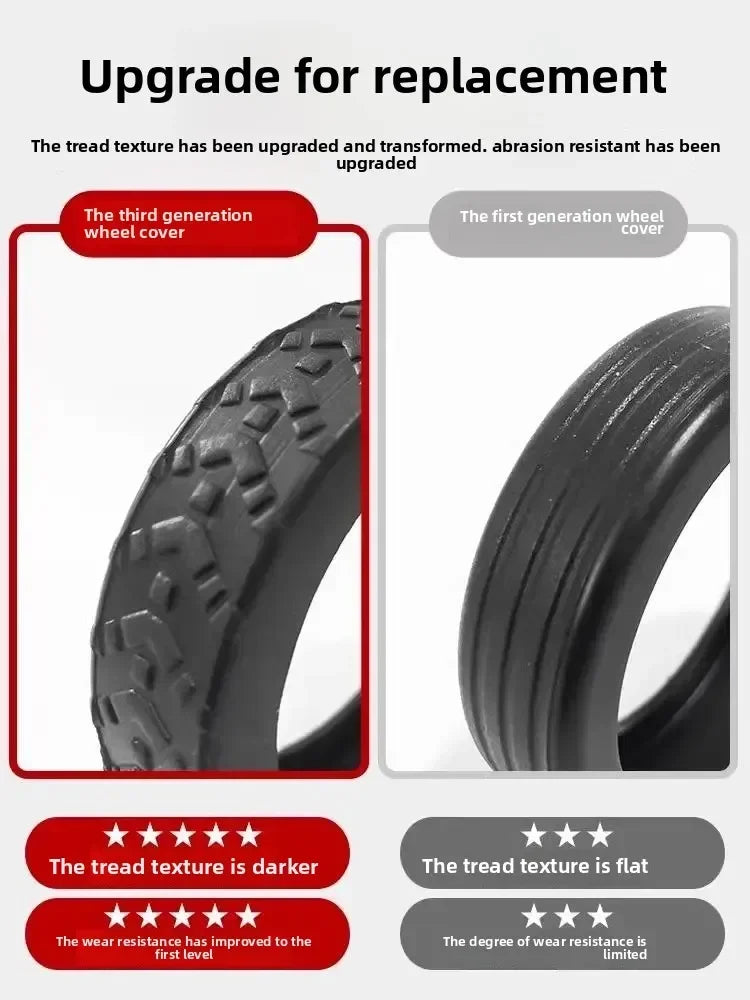 8-Piece Rubber Luggage Wheel Protectors with Noise Reduction