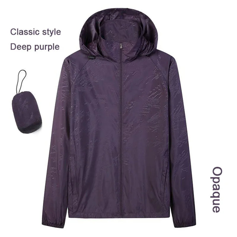 Hooded UV Waterproof Nylon Golf Jacket Unisex Foldable