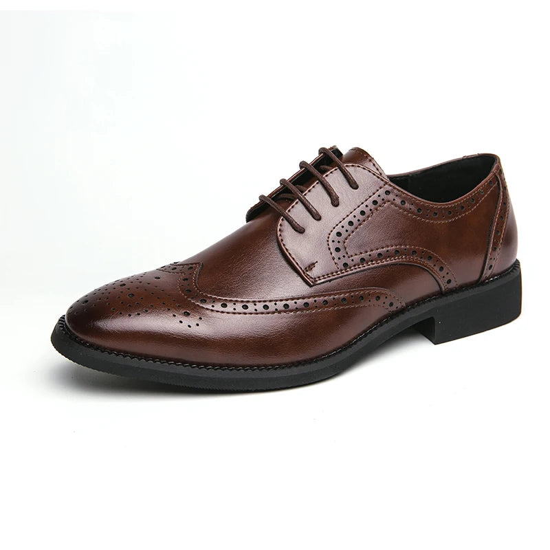 Men's Lace-Up Derby Shoes With Rubber Outsole