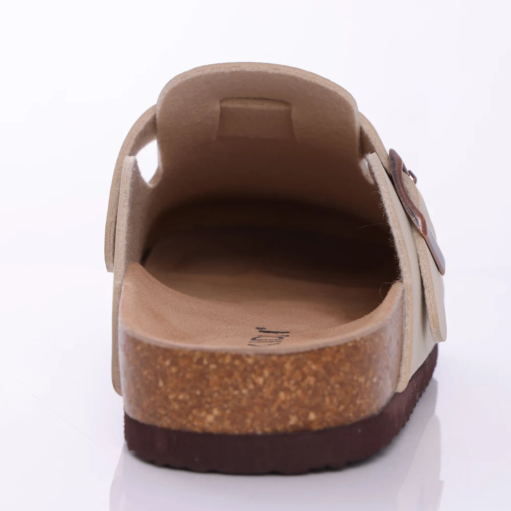 Men's Outdoor Cow Suede Lined EVA Insole Slippers With Low Heel