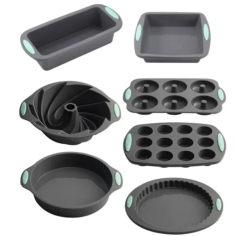 Silicone Bread Muffin Mold Heat Resistant Oven Pan Non-Stick Kitchen Bakeware Cake Pan Set 3D Cake Mold Pastry Baking Loaf Tool - Buy online at  Vibe In Cart.