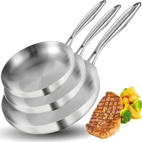 304 Stainless Steel Frying Pan NonStick Pan Fried Steak Pot Uncoated Kitchen Cookware For Gas Stove and Induction Cooker - Buy online at  Vibe In Cart.