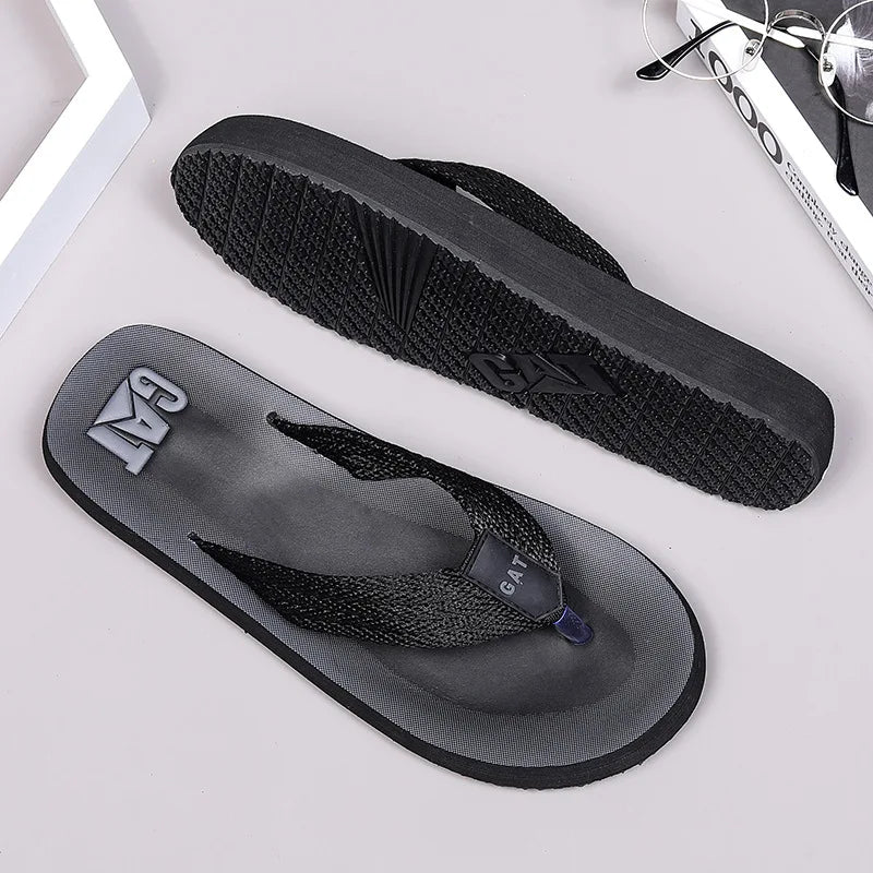 Men's GAT Flip-Flops Wide Strap Non-Pinch Retro Outdoor Anti-Slip Breathable British Style Sandals Beach Shoes - Buy online at  Vibe In Cart.