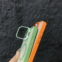 Full Coverage Transparent Magnetic Phone Case with Stand