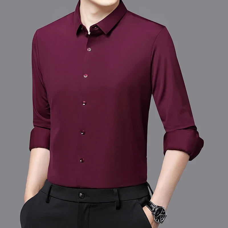 Men's Ultra-Stretch Long-Sleeve Business Formal Shirt