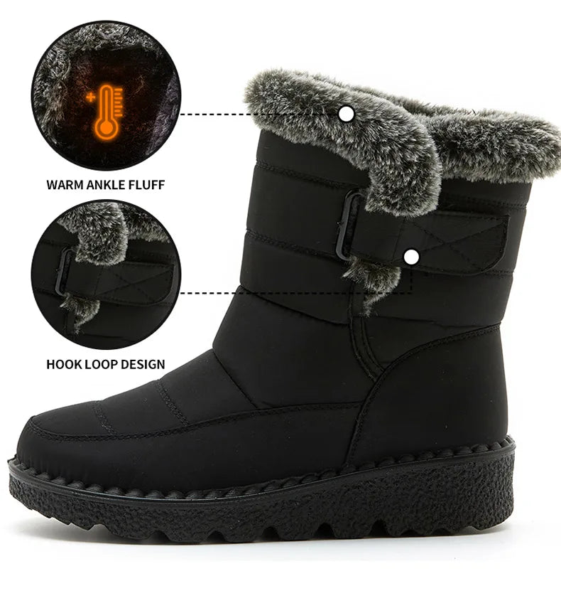 Women's Boots 2025 Trend Winter Shoes For Woman Winter Boots Ankle Low Heels Botas Mujer Waterproof Snow Boots With Fur Shoes - Buy online at  Vibe In Cart.